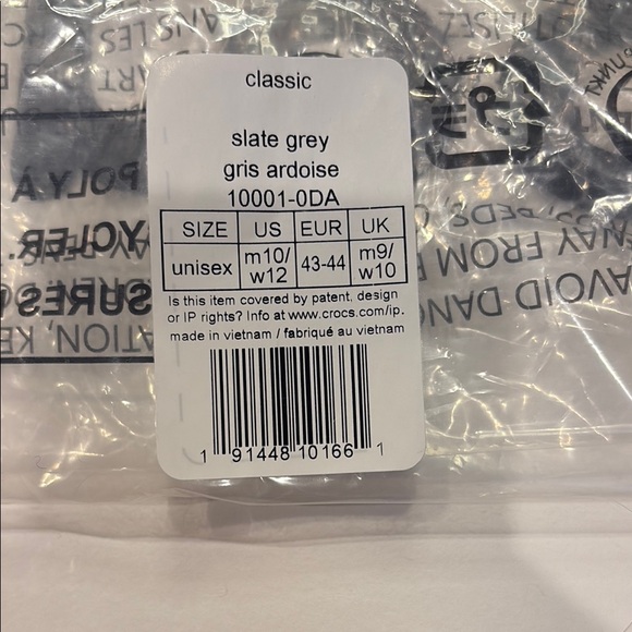 crocs classic slate grey size 10 men- 12 women - Picture 4 of 5